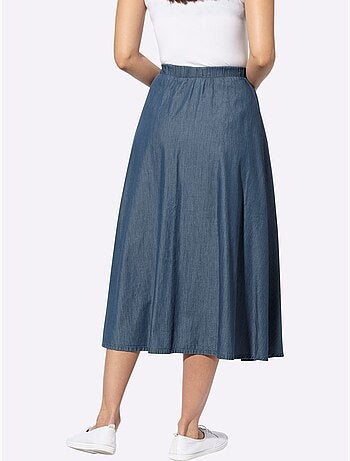 Jupe à panneaux en jean avec ceinture élastique - Taille standard - Witt