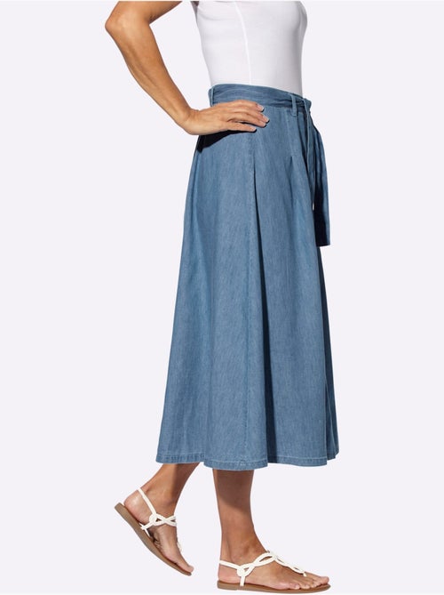 Jupe en jean avec ceinture à nouer et boutonnage devant - Taille standard - Moda Vilona - Kiabi Jupe en jean avec ceinture à nouer et boutonnage devant - Taille standard - Moda Vilona - Kiabi