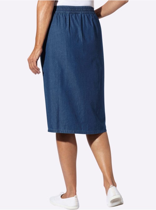 Jupe en jean avec ceinture élastique et poches en biais - Taille standard - Moda Vilona - Kiabi