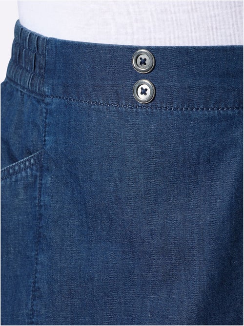 Jupe en jean avec ceinture élastique et poches en biais - Taille standard - Moda Vilona - Kiabi