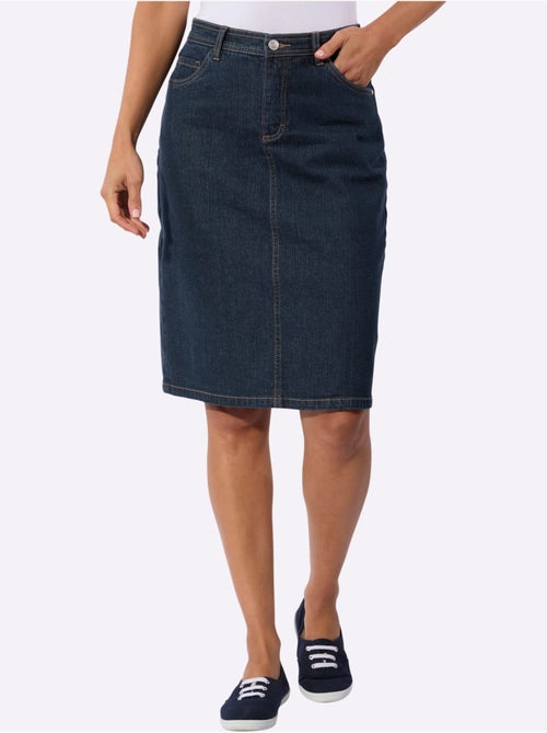 Jupe en jean avec fente au dos et coupe cinq poches - Taille standard - Witt - Kiabi Jupe en jean avec fente au dos et coupe cinq poches - Taille standard - Witt - Kiabi