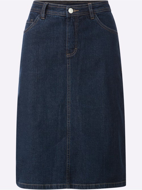 Jupe en jean avec fente au dos et coupe cinq poches - Taille standard - Witt - Kiabi Jupe en jean avec fente au dos et coupe cinq poches - Taille standard - Witt - Kiabi