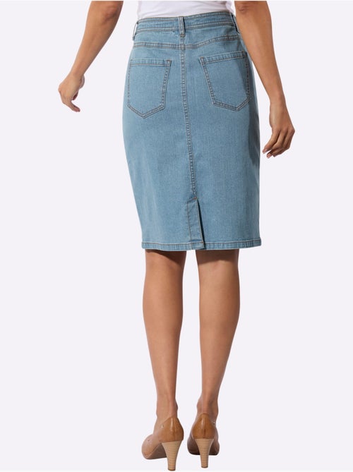 Jupe en jean avec fente dos et fermeture à glissière devant - Taille standard - Witt - Kiabi