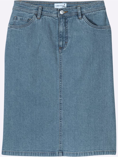 Jupe en jean avec fente dos et fermeture à glissière devant - Taille standard - Witt - Kiabi