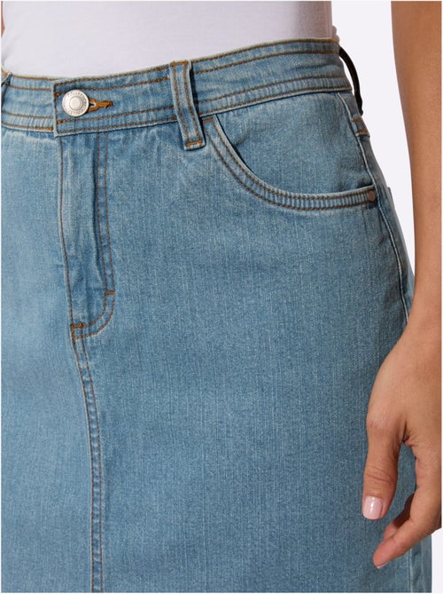 Jupe en jean avec fente dos et fermeture à glissière devant - Taille standard - Witt - Kiabi