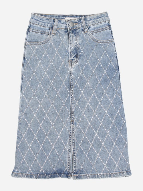 Jupe en jean avec motif - Kiabi