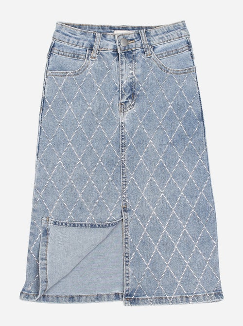 Jupe en jean avec motif - Kiabi