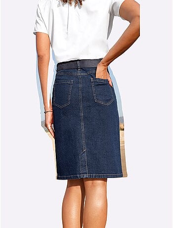 Jupe en jean avec fente dos et fermeture à glissière devant - taille standard - witt