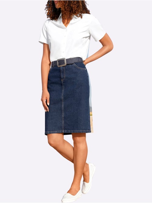 Jupe en jean avec passants et fente au dos - Taille standard - Witt - Kiabi Jupe en jean avec passants et fente au dos - Taille standard - Witt - Kiabi