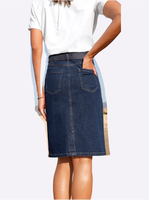 Jupe en jean avec passants et fente au dos - Taille standard - Witt - Kiabi Jupe en jean avec passants et fente au dos - Taille standard - Witt - Kiabi