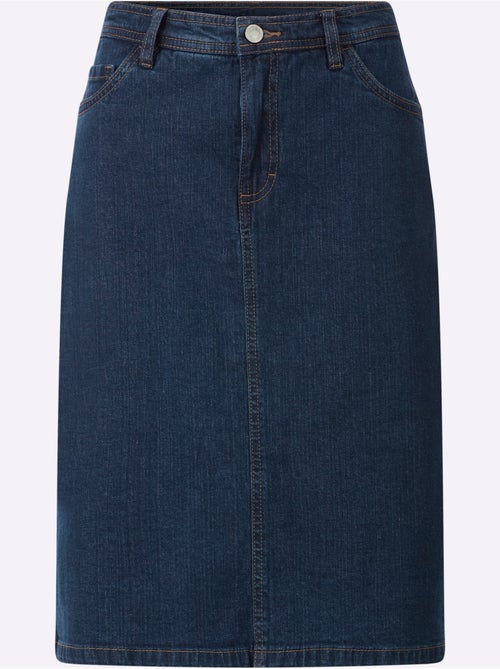 Jupe en jean avec passants et fente au dos - Taille standard - Witt - Kiabi Jupe en jean avec passants et fente au dos - Taille standard - Witt - Kiabi