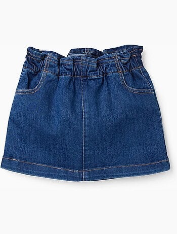 Jupe en jean avec taille paperbag et poches