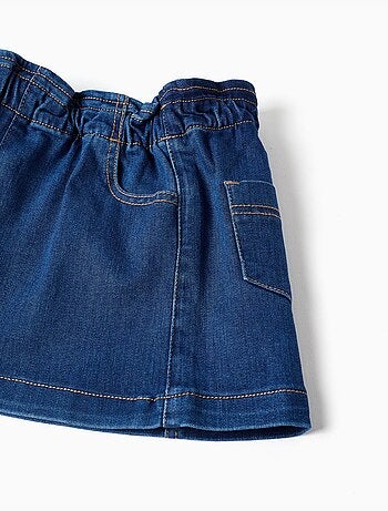 Jupe en jean avec taille paperbag et poches