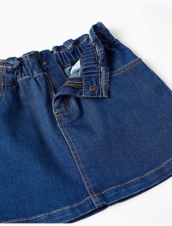 Jupe en jean avec taille paperbag et poches