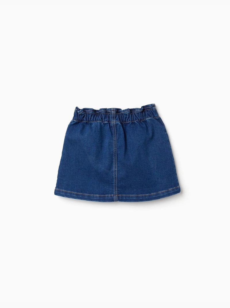Jupe en jean avec taille paperbag et poches Bleu Bleu - Kiabi