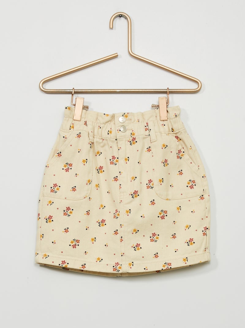 Jupe en jean Beige - Kiabi