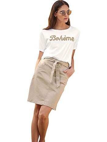 Jupe En Jean Ceinture élastique Confortable - Taille Standard - helline