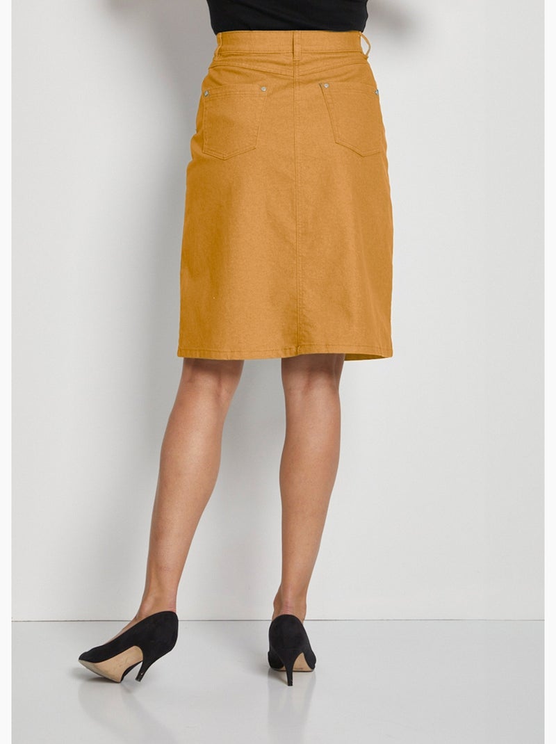 Jupe en jean couleur stretch Jaune foncé - Kiabi