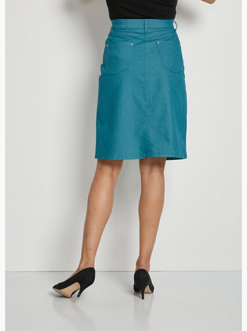 Jupe en jean couleur stretch Vert - Kiabi