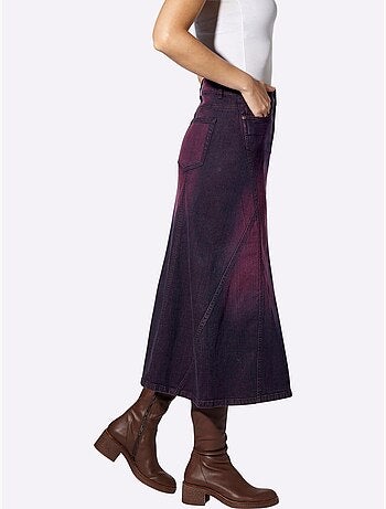 Jupe En Jean Coutures Décoratives - Taille Standard - Helline