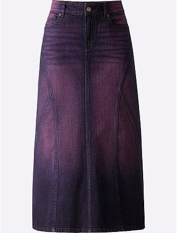 Jupe En Jean Coutures Décoratives - Taille Standard - Helline