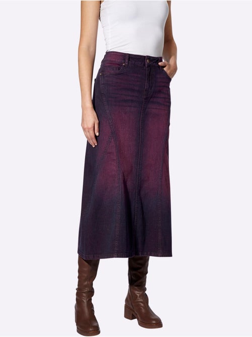 Jupe En Jean Coutures Décoratives - Taille Standard - Helline - Kiabi
