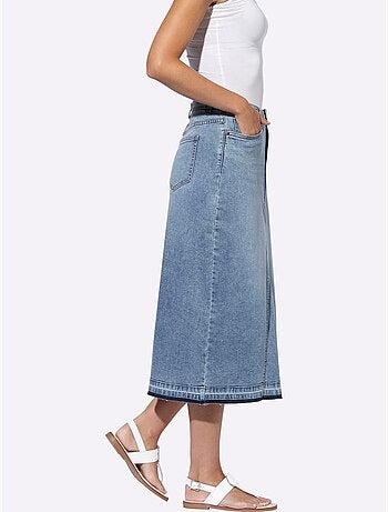 Jupe En Jean Délavé Tendance - Taille Standard - Helline