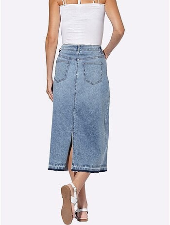 Jupe En Jean Délavé Tendance - Taille Standard - Helline