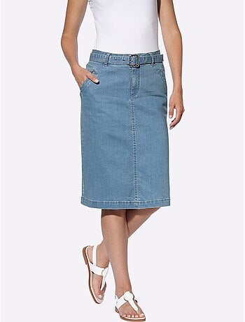 Jupe En Jean Détail Animal Brillant Sur Le Passant - Taille Standard - Helline