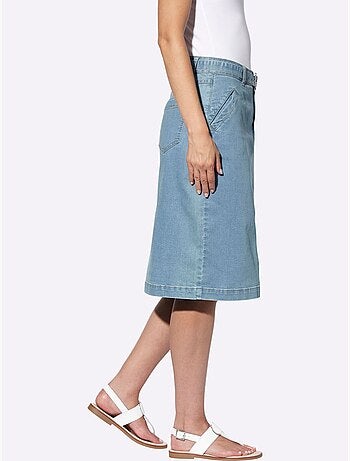 Jupe En Jean Détail Animal Brillant Sur Le Passant - Taille Standard - Helline