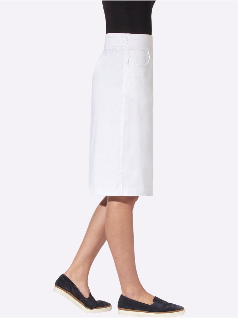 Jupe En Jean Dissimule Les Rondeurs - Taille Standard - Moda Vilona Blanc - Kiabi
