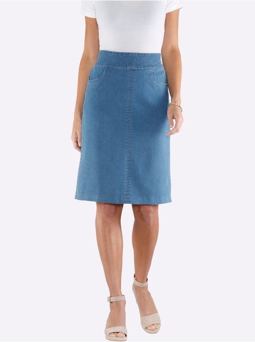 Jupe En Jean Dissimule Les Rondeurs - Taille Standard - Moda Vilona - Kiabi