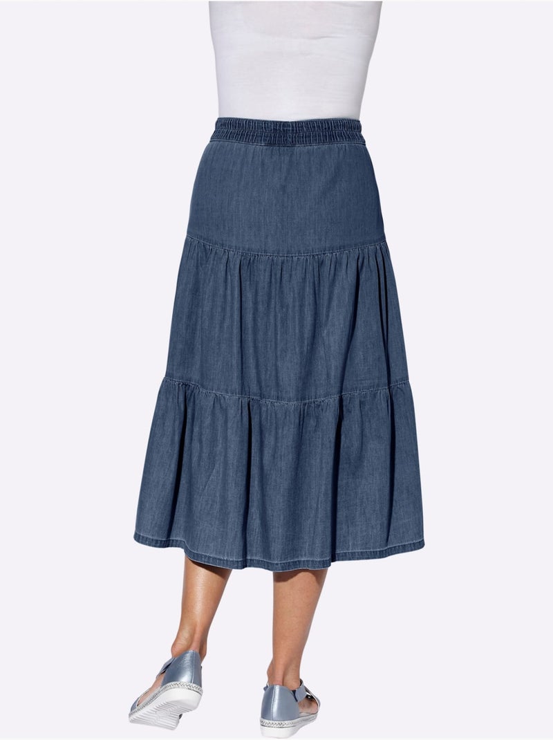 Jupe En Jean Facile à Enfiler - Taille Standard - Witt Bleu jean - Kiabi