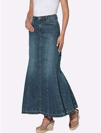 Jupe en jean godet longue à poches - Taille standard - Helline