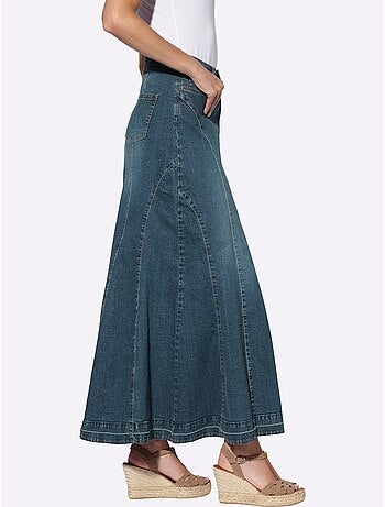 Jupe en jean godet longue à poches - Taille standard - Helline