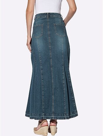 Jupe en jean godet longue à poches - Taille standard - Helline