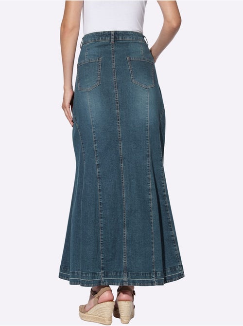 Jupe en jean godet longue à poches - Taille standard - Helline - Kiabi Jupe en jean godet longue à poches - Taille standard - Helline - Kiabi