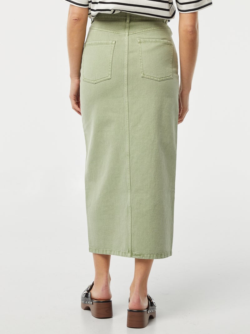 Jupe en jean midi VERT - Kiabi
