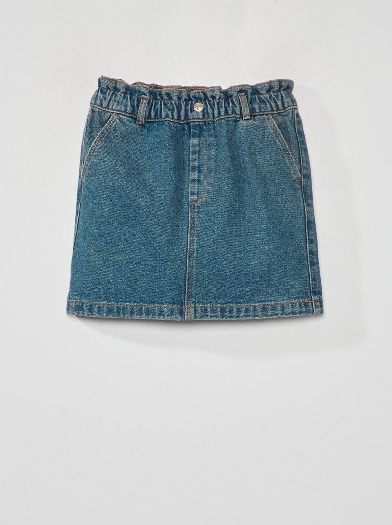 Jupe en jean paper-bag Bleu - Kiabi