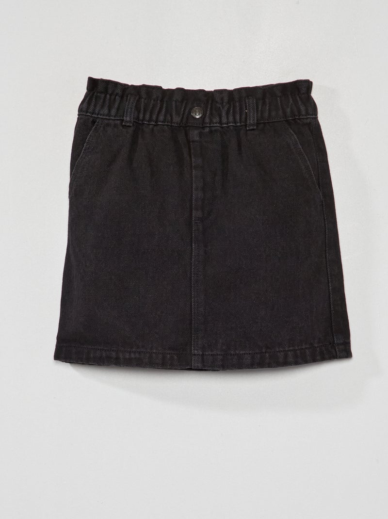 Jupe en jean paper-bag Noir - Kiabi