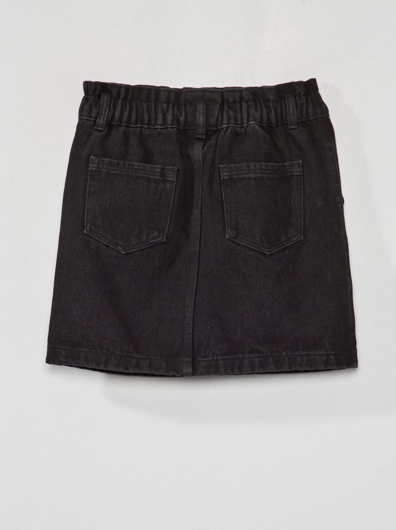 Jupe en jean paper-bag Noir - Kiabi