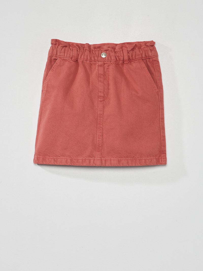 Jupe en jean paper-bag Rose - Kiabi