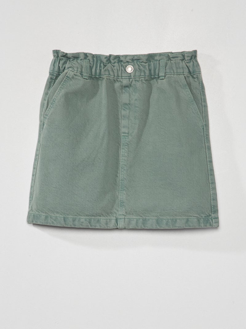 Jupe en jean paper-bag Vert - Kiabi