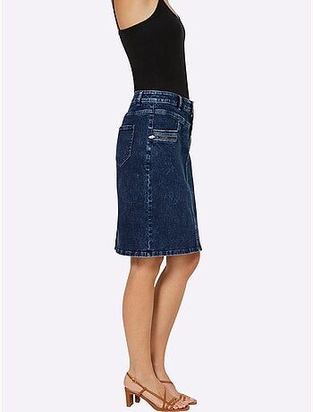 Jupe en jean passants - taille standard - helline