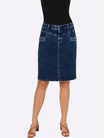 Jupe en jean passants - taille standard - helline