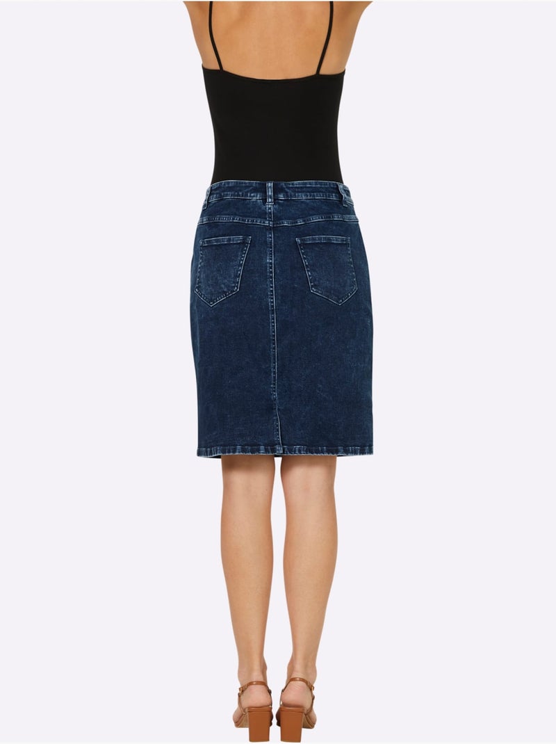Jupe En Jean Passants - Taille Standard - Helline Bleu jean - Kiabi