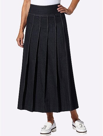 Jupe En Jean Petite Glissière Latérale Avec Bouton - Taille Standard - Moda Vilona