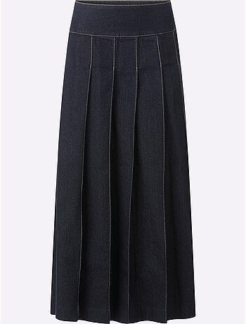Jupe En Jean Petite Glissière Latérale Avec Bouton - Taille Standard - Moda Vilona