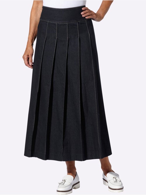 Jupe En Jean Petite Glissière Latérale Avec Bouton - Taille Standard - Moda Vilona - Kiabi