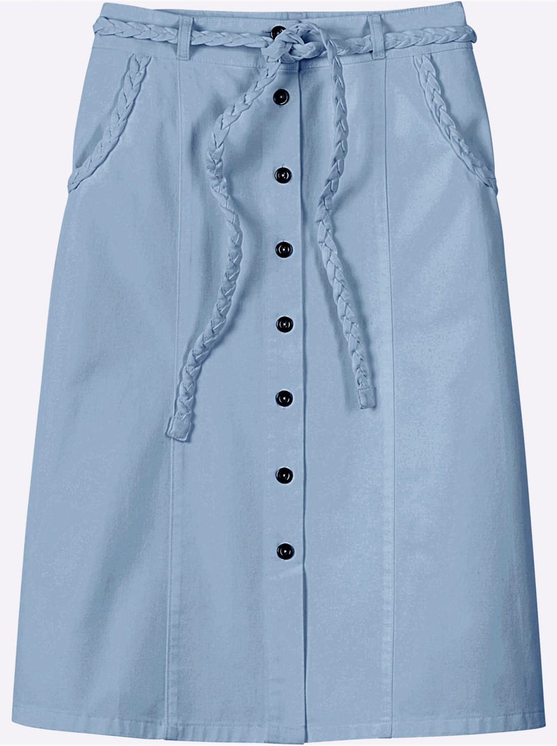 Jupe En Jean Pur Coton - Taille Courte - Witt Bleu - Kiabi